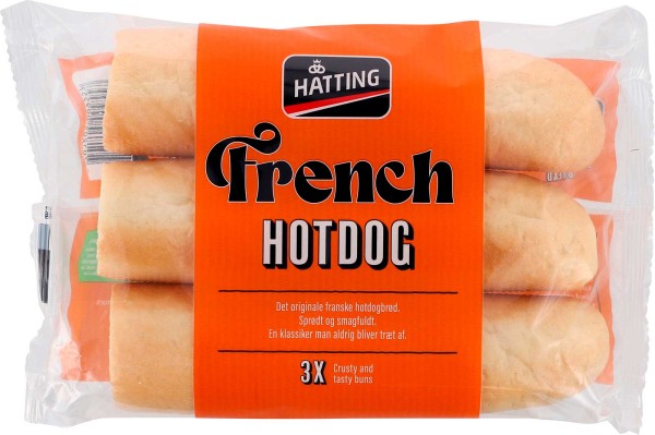 Hatting Fransk Hotdog Brød 3 Stk