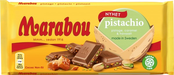 Marabou Pistachio, Caramel & Havssalt 185g