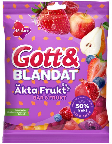 Malaco Gott & Blandat Äkta Frukt Bär
