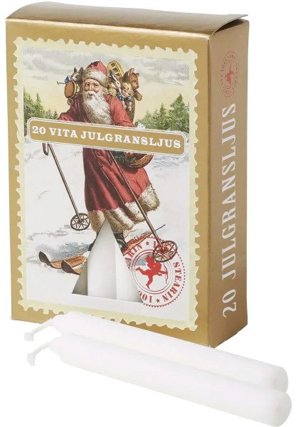 Julgransljus - Weihnachtsbaumkerzen weiß