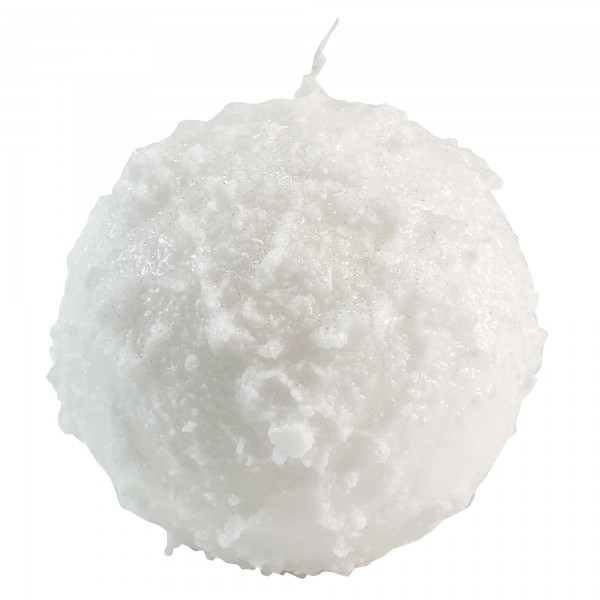 Kugelkerze Glitzer-Schneeball 8cm