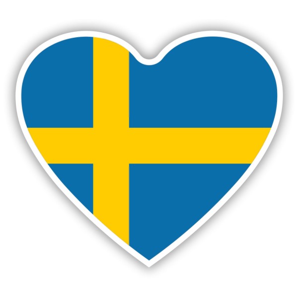 Aufkleber Schweden Herz